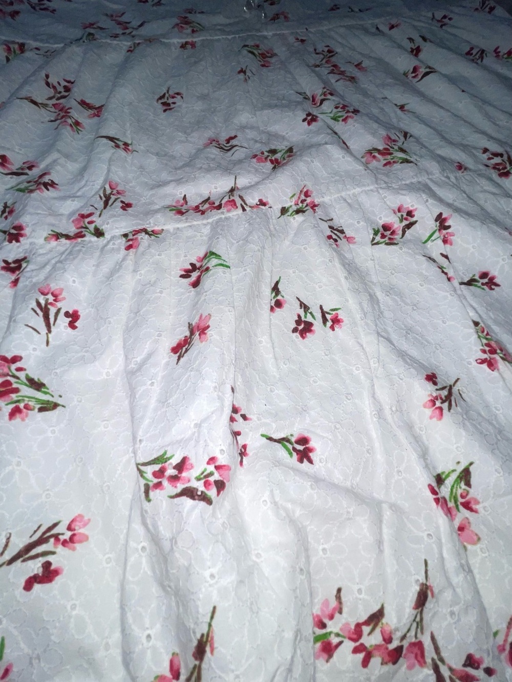 NEW CeCe Women's Printed Cotton Eyelet Puff-Sleeve A-Line Dress Size L - Picture 8 of 8